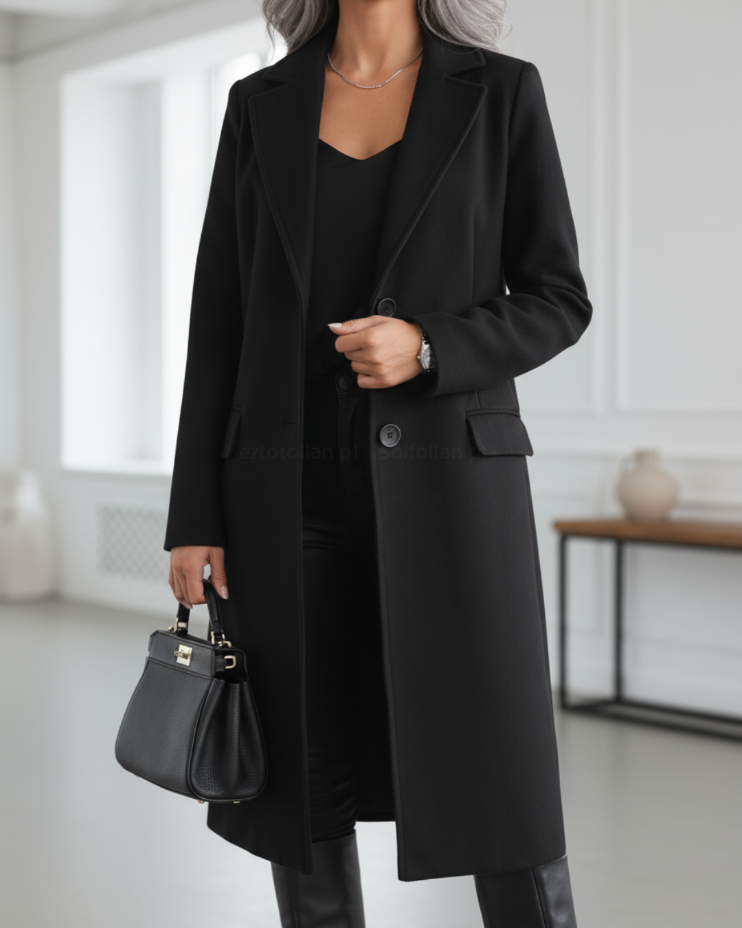Anastasia | Manteau long élégant entièrement doublé
