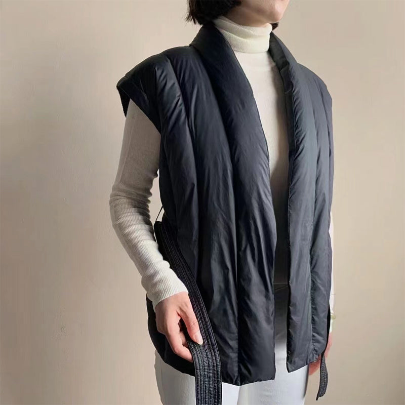 Cinzia | Gilet matelassé sans manches à ceinture