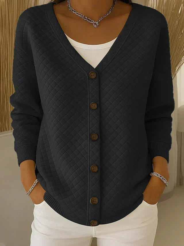 Lea | Veste en maille texturée à boutons