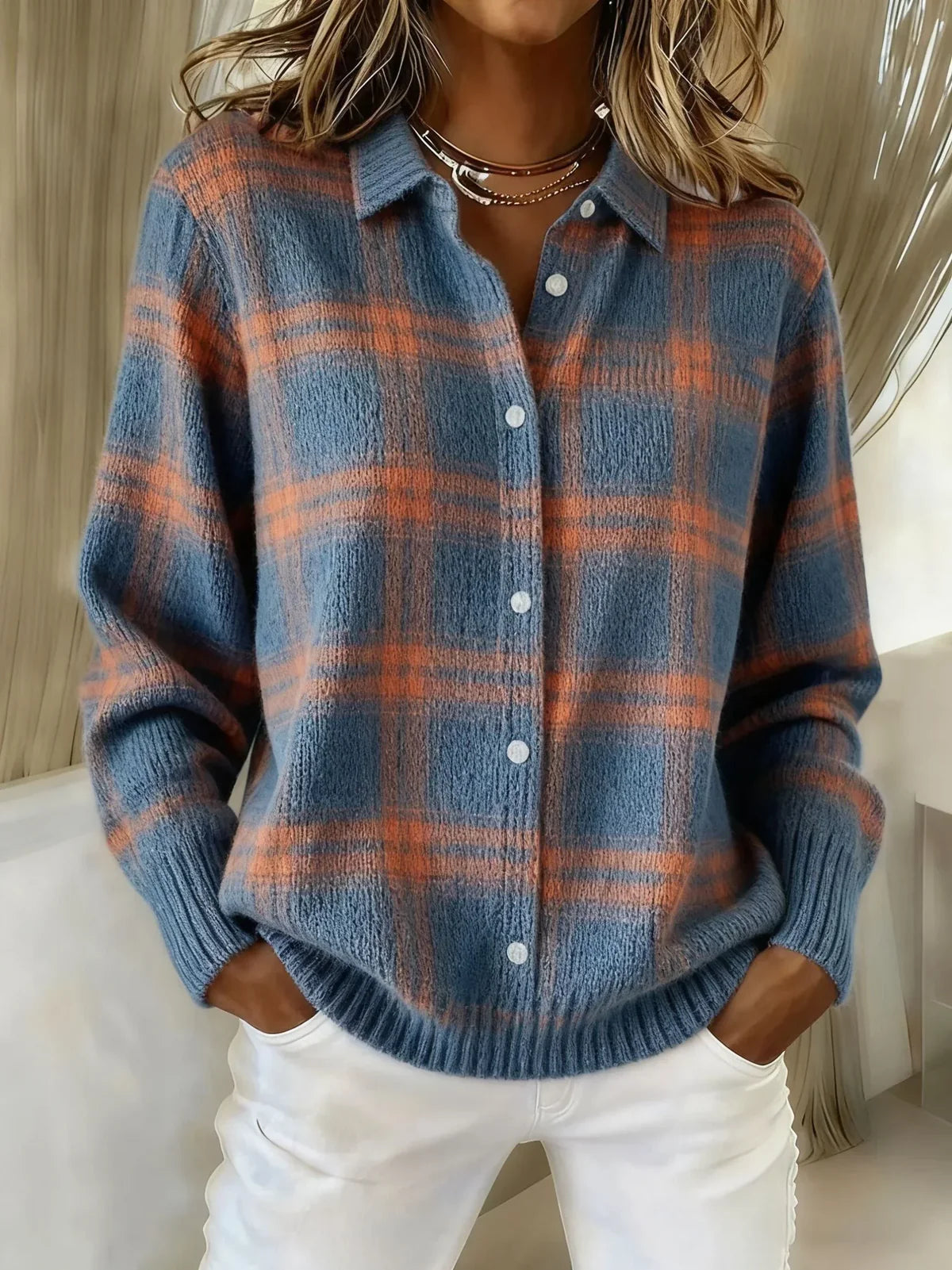 Candida | Veste en maille à carreaux