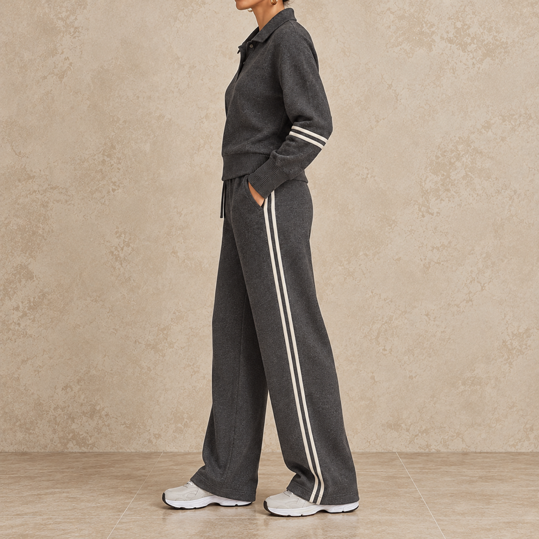 Ambra | Ensemble à col polo et boutons ton sur ton