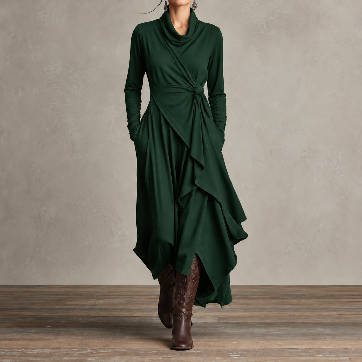 Diletta Incrocio | Robe maxi drapée à nœud latéral