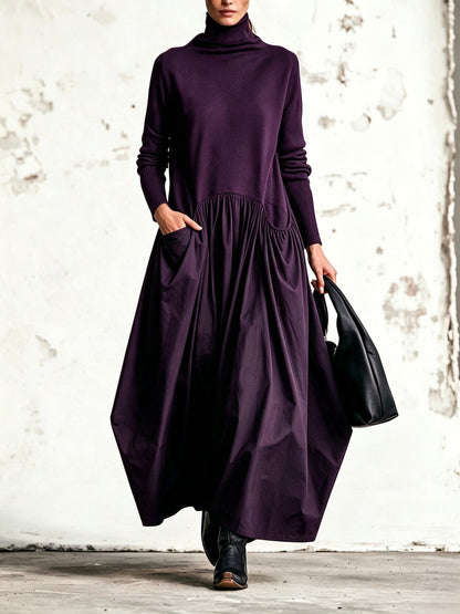 Odette | Robe Maxi Oversize à Col Montant