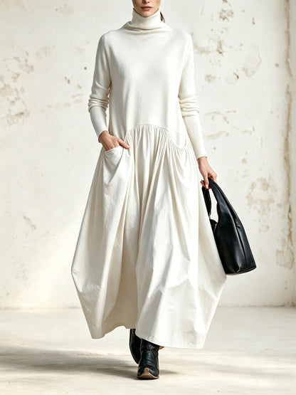 Odette | Robe Maxi Oversize à Col Montant