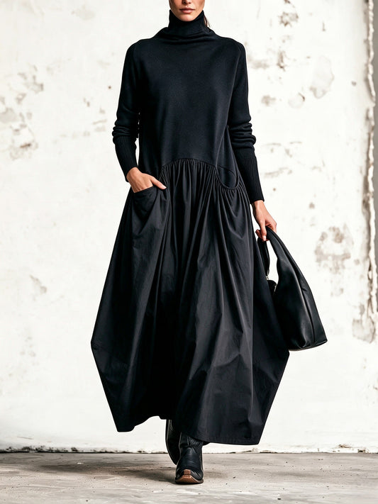 Odette | Robe Maxi Oversize à Col Montant