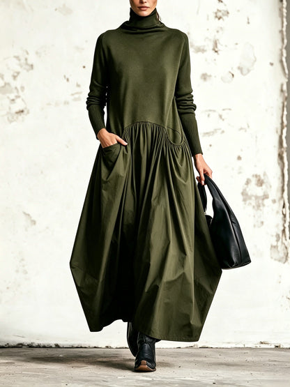 Odette | Robe Maxi Oversize à Col Montant