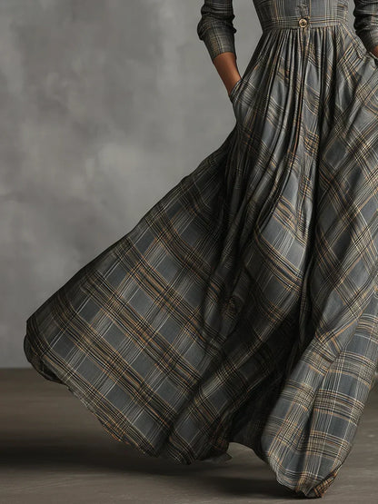 Eva | Robe longue à carreaux