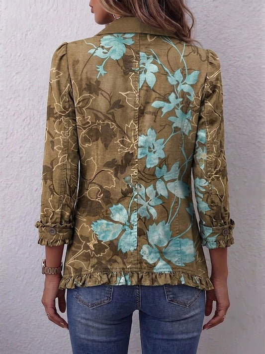 Bianca | Veste bohème à fleurs vintage délavées et volants
