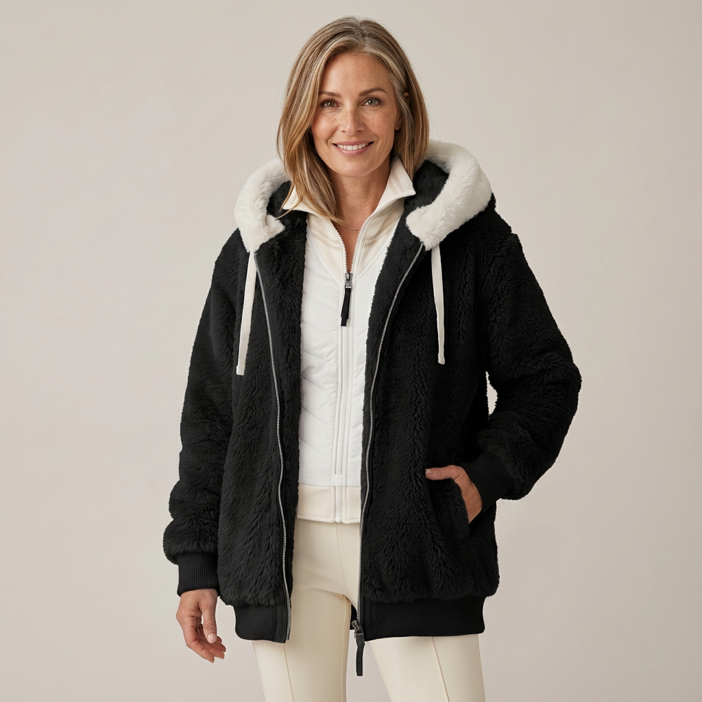 Cristina | Veste d'hiver à capuche et fermeture zippée