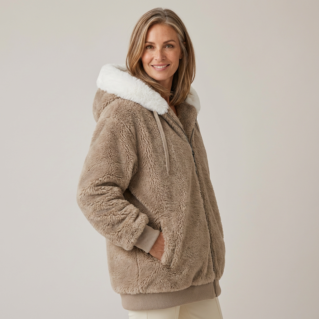 Cristina | Veste d'hiver à capuche et fermeture zippée