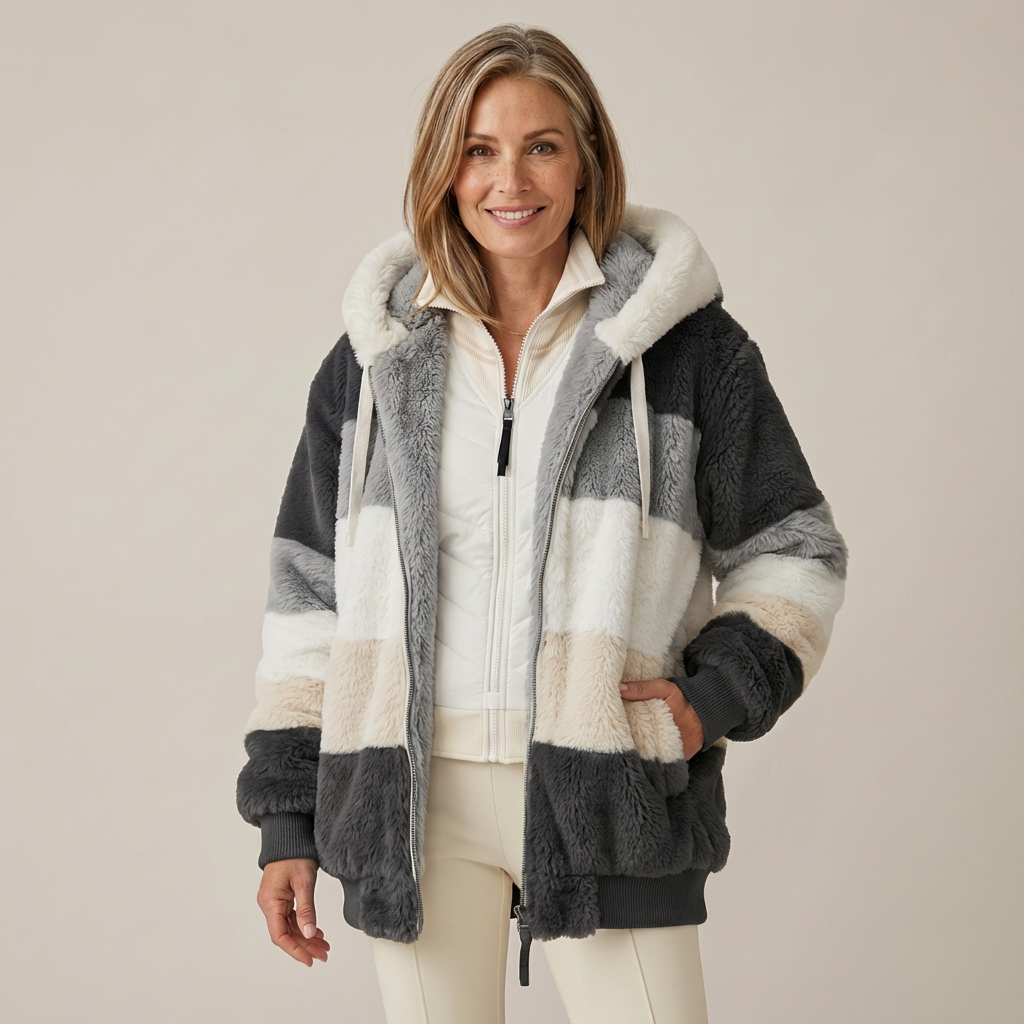 Cristina | Veste d'hiver à capuche et fermeture zippée