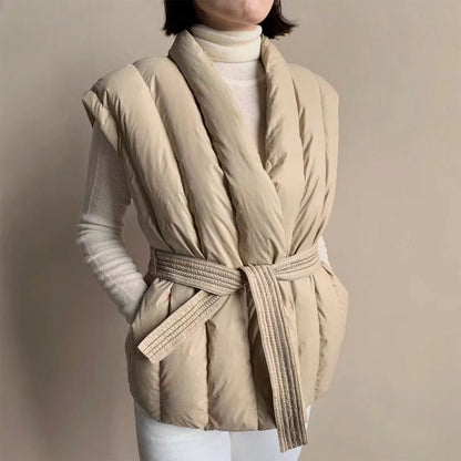 Cinzia | Gilet matelassé sans manches à ceinture