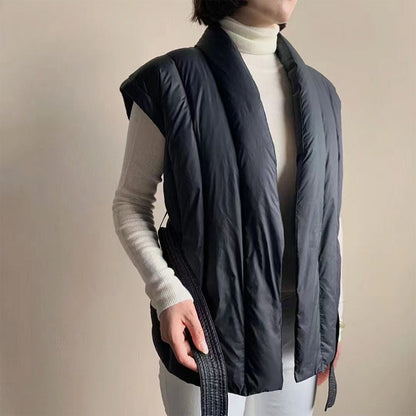 Cinzia | Gilet matelassé sans manches à ceinture