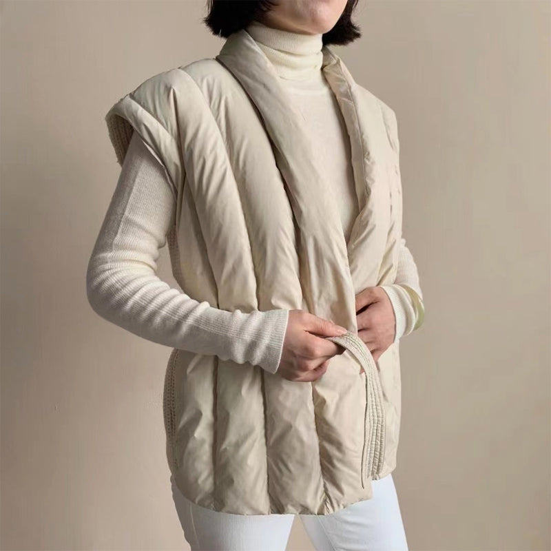 Cinzia | Gilet matelassé sans manches à ceinture