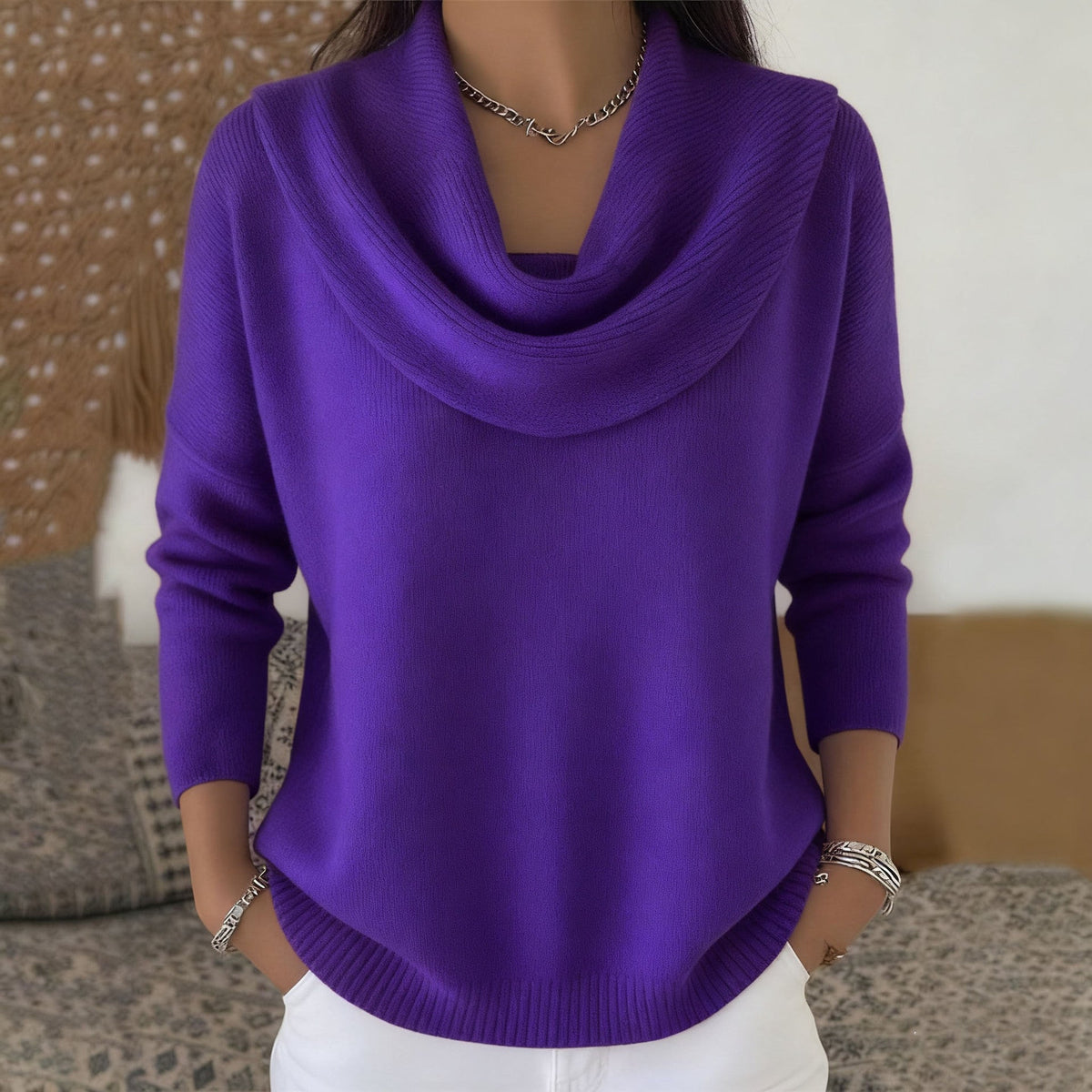 Giada | Pull à col drapé
