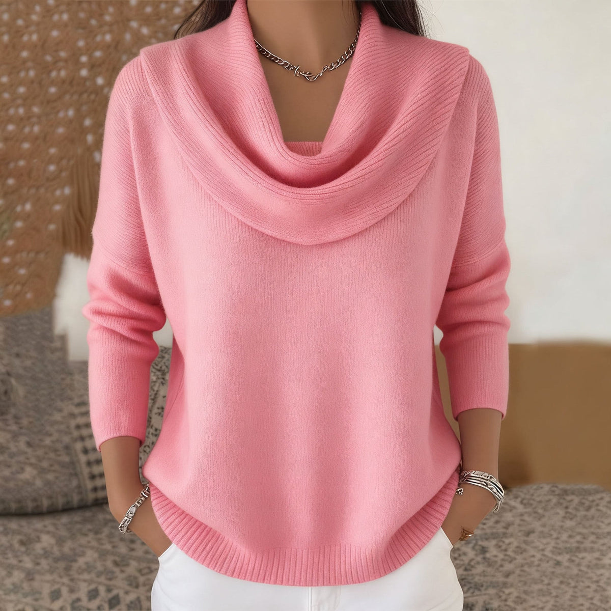 Giada | Pull à col drapé