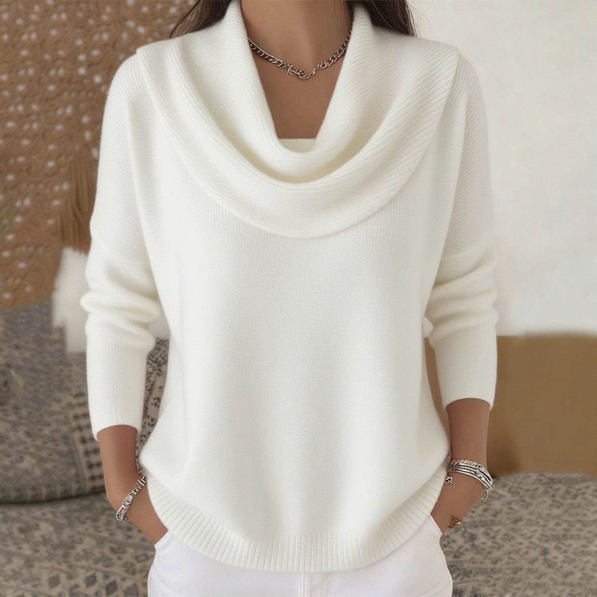 Giada | Pull à col drapé
