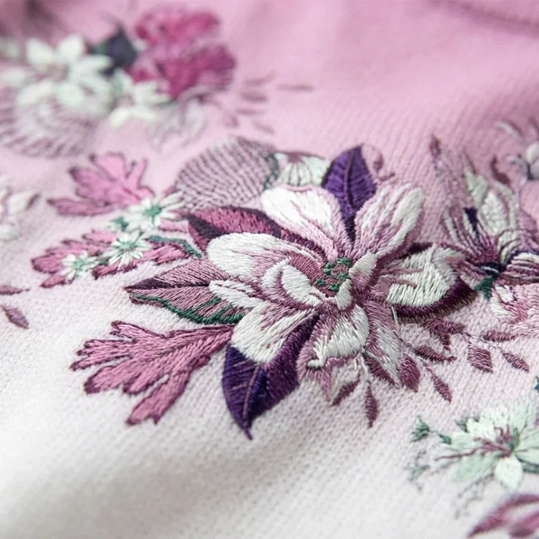 Alma | Pull fleuri à col montant