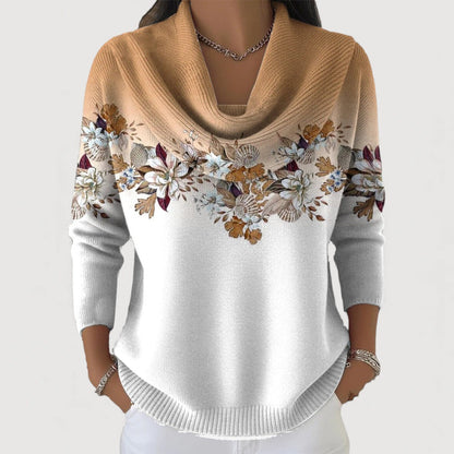 Alma | Pull fleuri à col montant