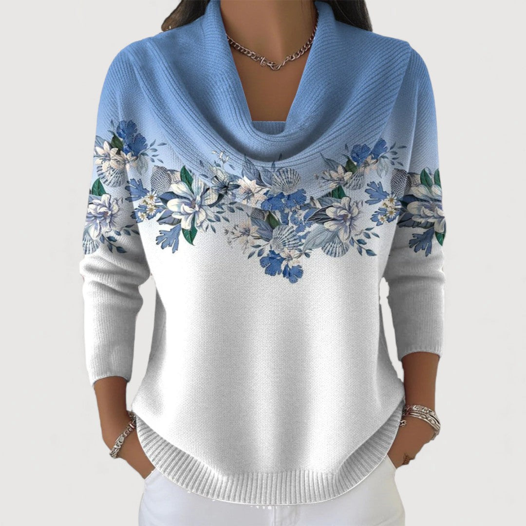 Alma | Pull fleuri à col montant