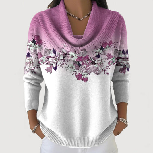 Alma | Pull fleuri à col montant