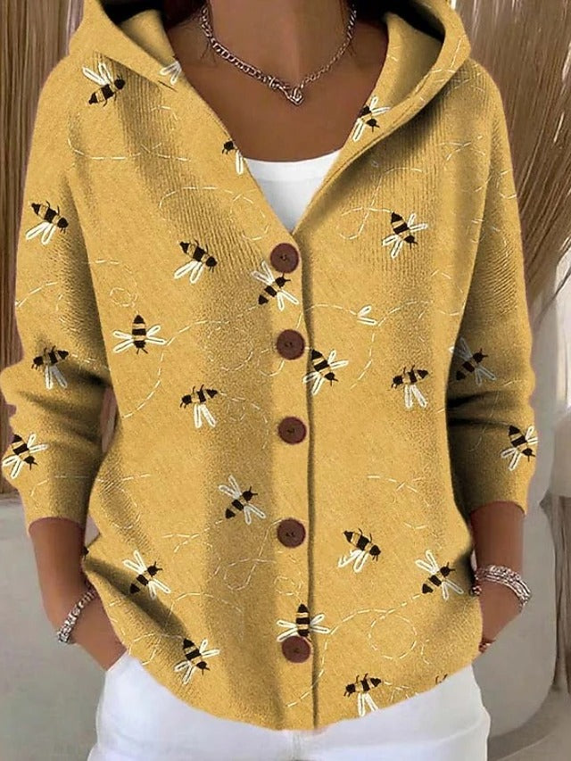 Palmira | Veste en maille imprimée à capuche