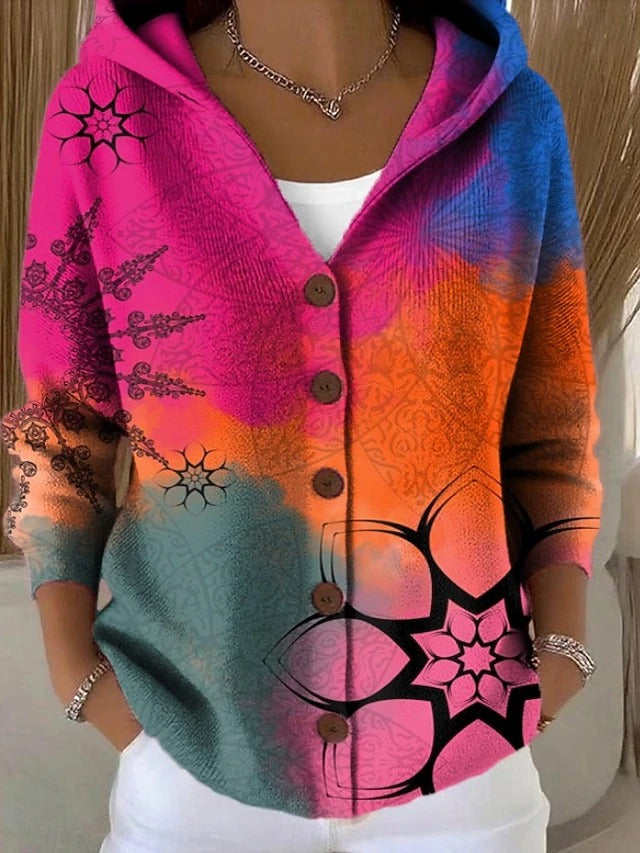 Palmira | Veste en maille imprimée à capuche