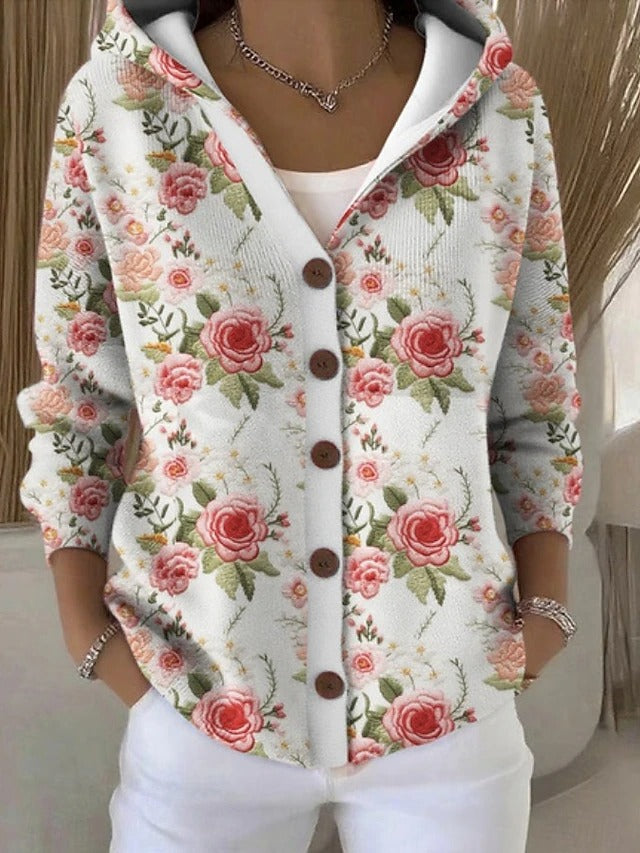Palmira | Veste en maille imprimée à capuche