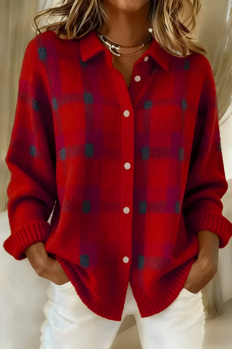 Candida | Veste en maille à carreaux