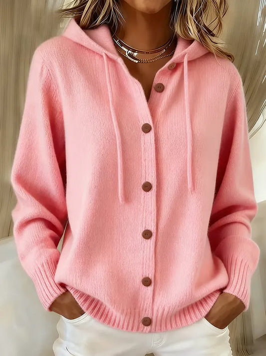 Brunella | Veste en maille à capuche et boutons