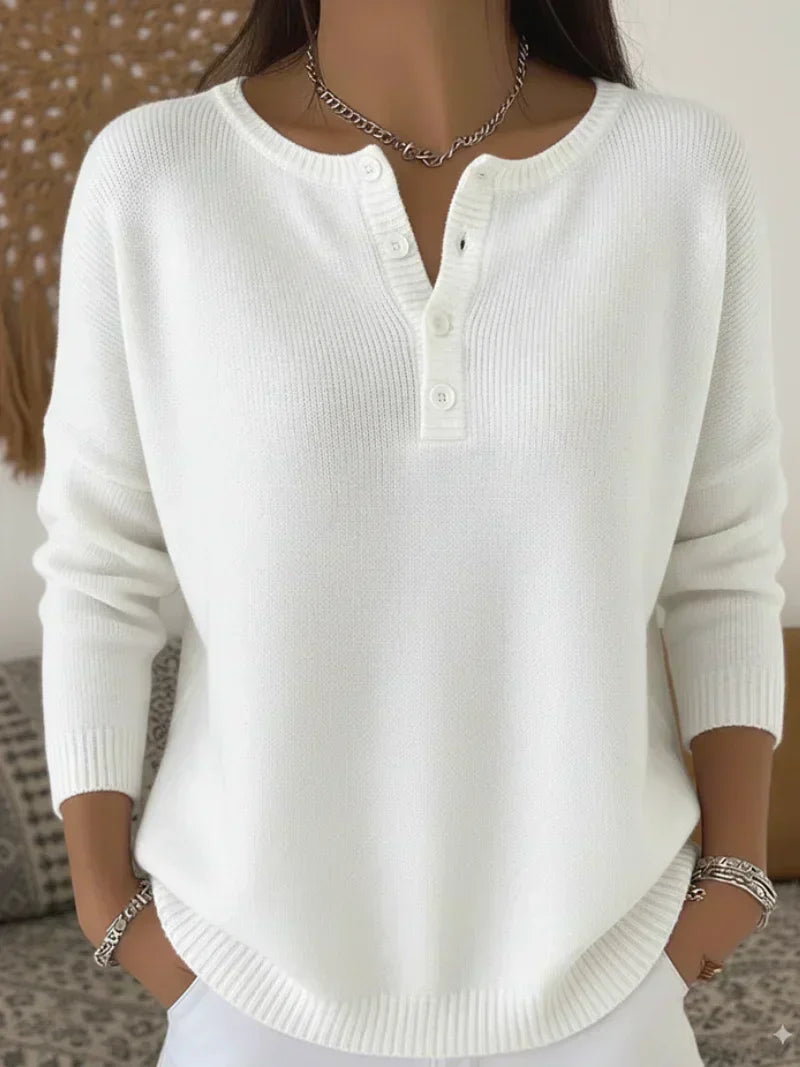 Ilenia | Pull en maille à boutons Henley