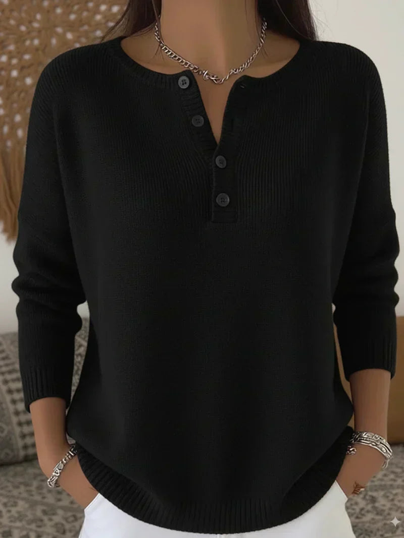 Ilenia | Pull en maille à boutons Henley