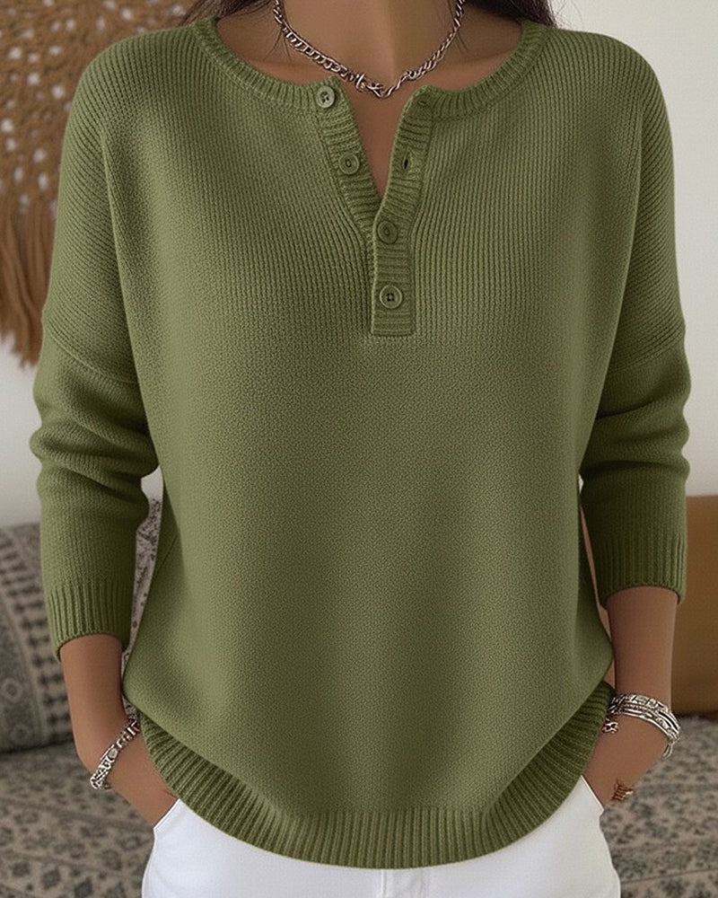 Ilenia | Pull en maille à boutons Henley