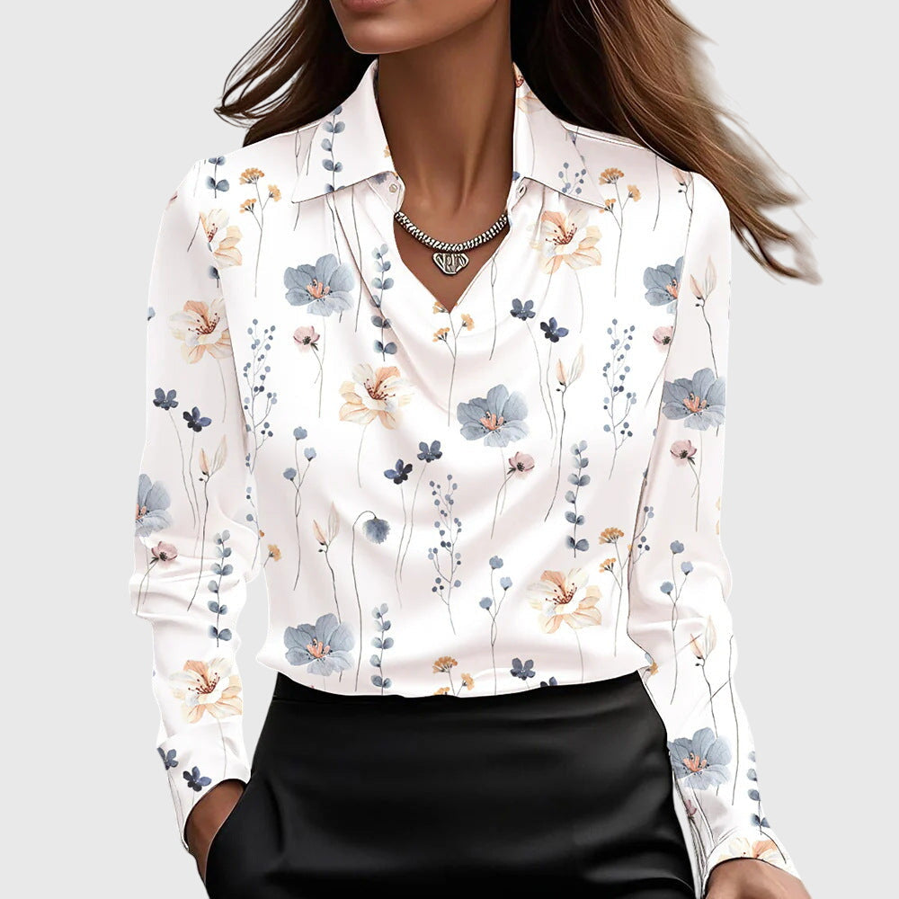 Eloisa | Blouse plissée aux reflets satinés
