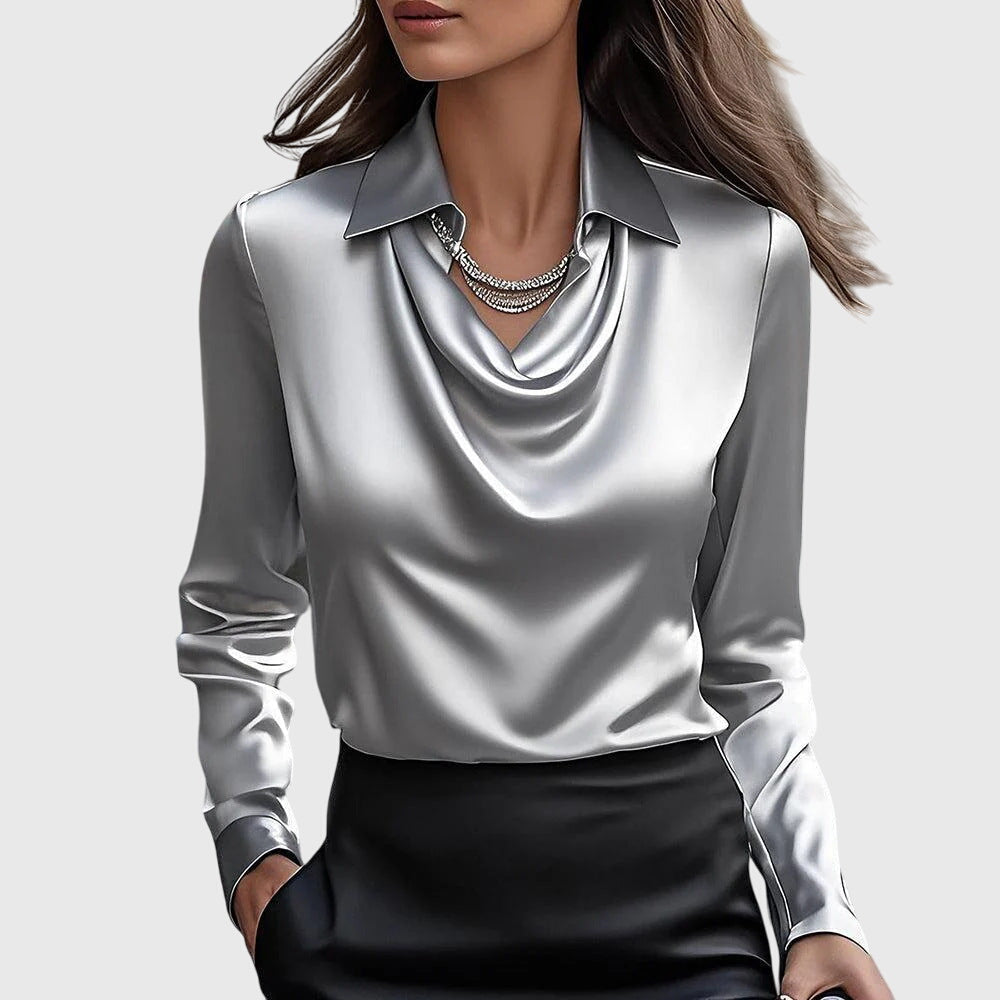 Eloisa | Blouse plissée aux reflets satinés