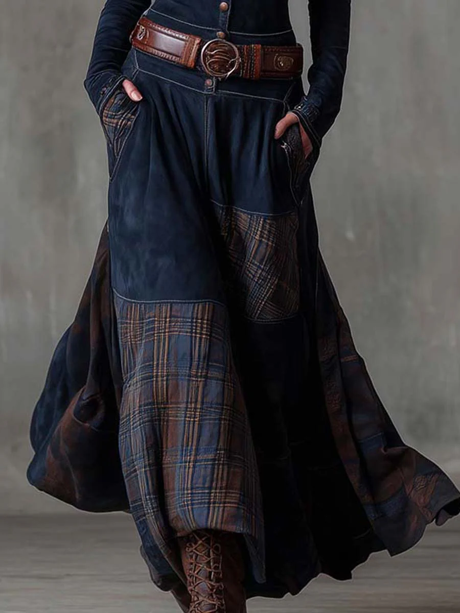 Élise | Robe maxi en suédine avec ceinture