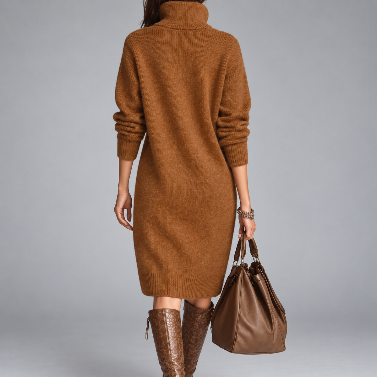 Elyon | Robe midi à col orné de boutons