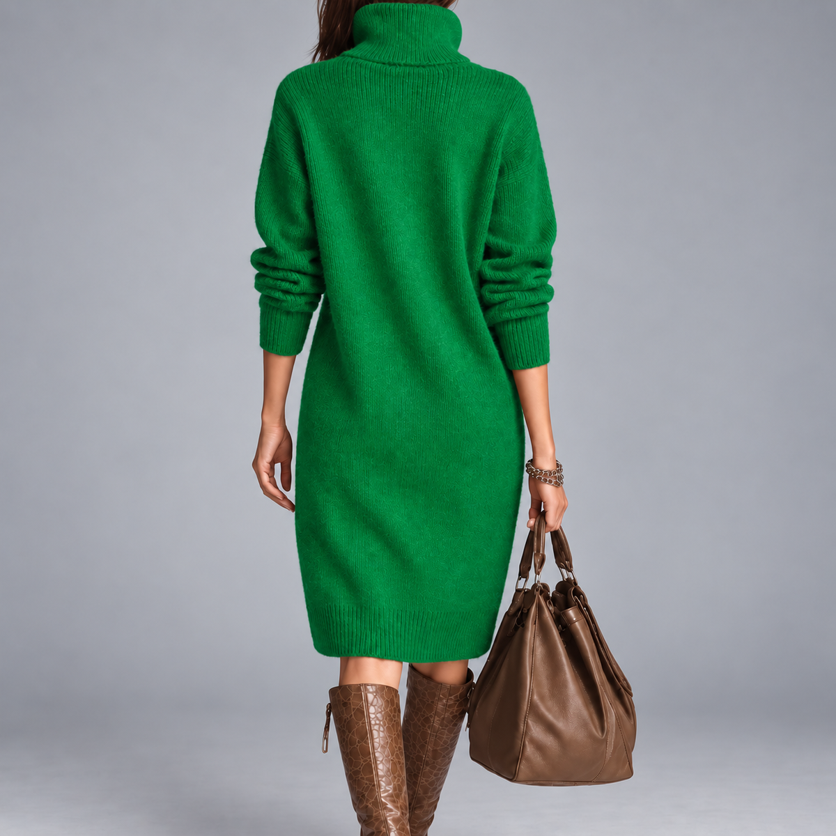 Elyon | Robe midi à col orné de boutons