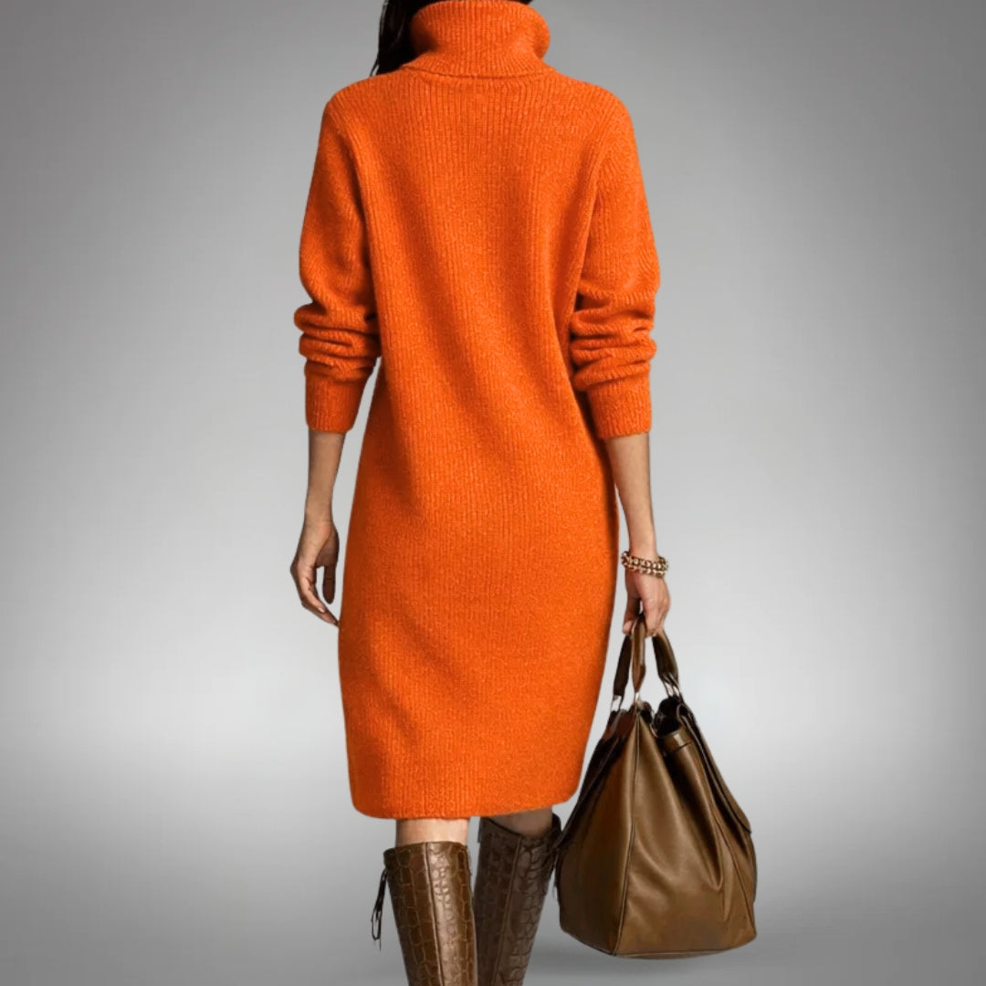 Elyon | Robe midi à col orné de boutons
