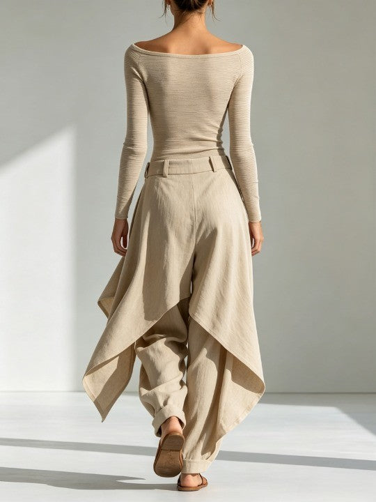 Gemma | Ensemble à col bateau et pantalon ample à superpositions