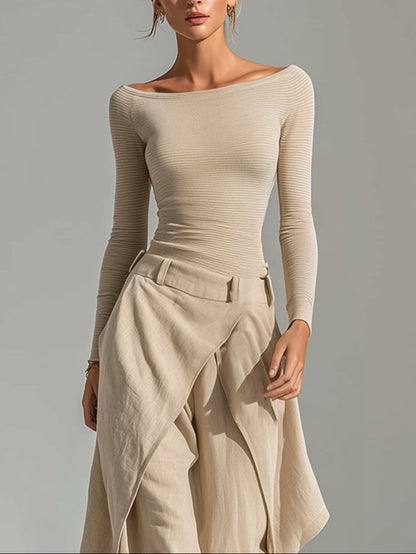 Gemma | Ensemble à col bateau et pantalon ample à superpositions