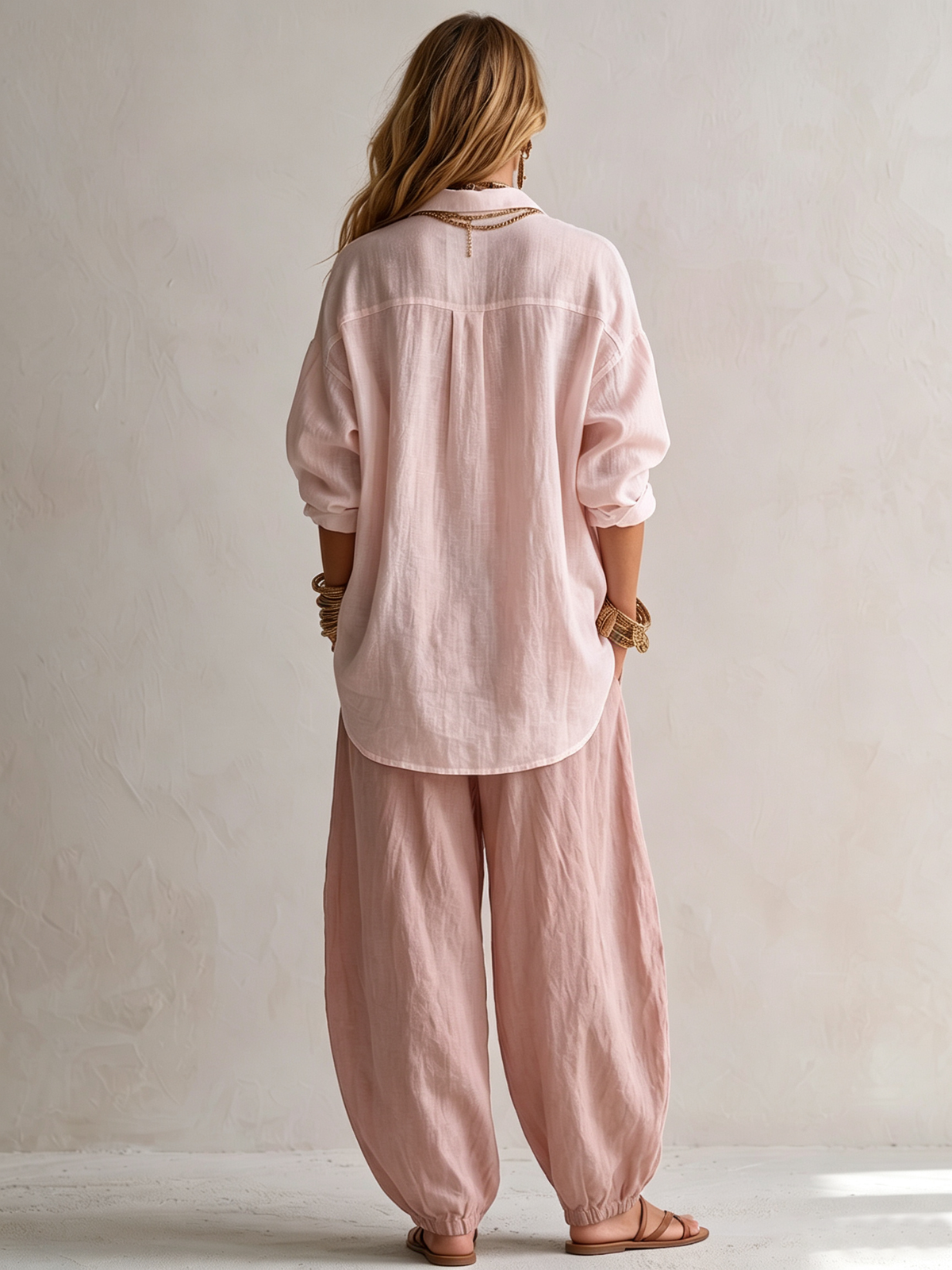 Annalisa | Ensemble chemise souple et pantalon ballon