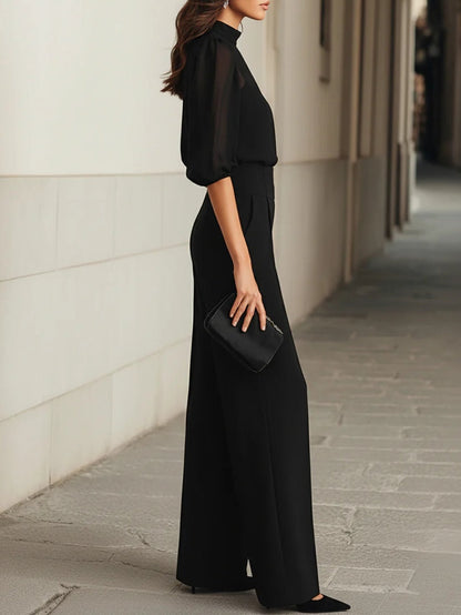 Vittoria | Ensemble trois pièces en mousseline avec pantalon palazzo
