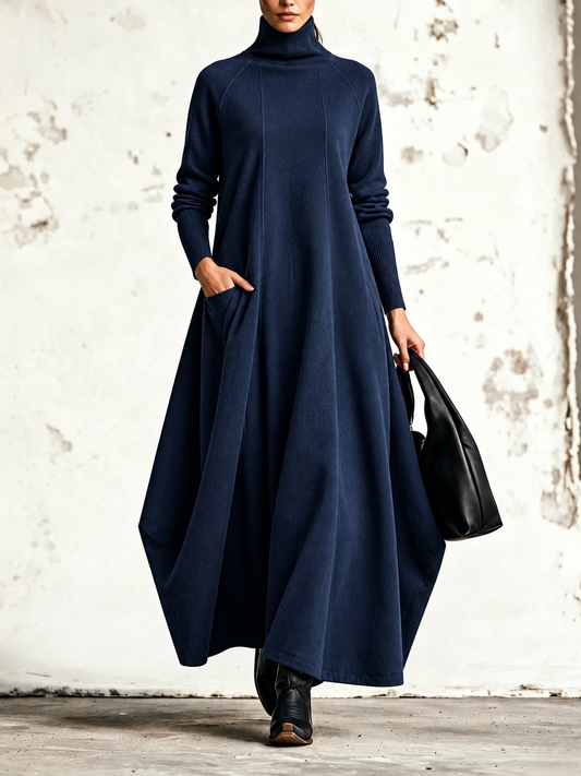 Viola | Robe maxi à col cheminée et panneaux verticaux