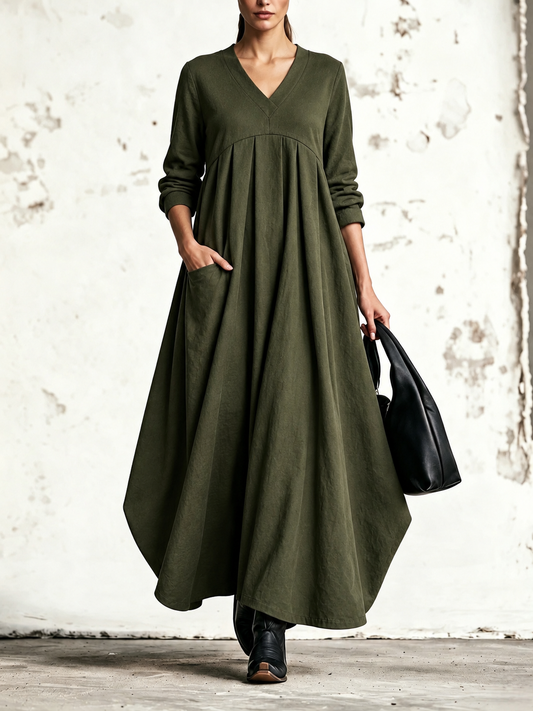 Noemi | Robe maxi à col V et coupe empire