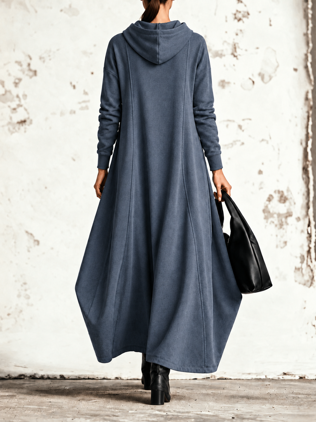 Celeste | Robe maxi à capuche et poches latérales