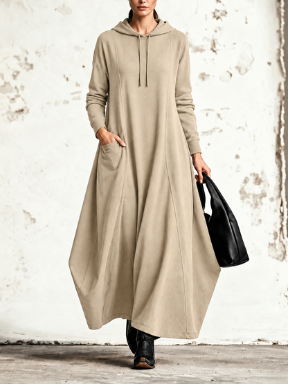 Celeste | Robe maxi à capuche et poches latérales