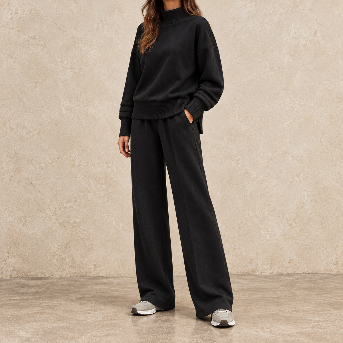 Clizia | Ensemble à col cheminée et pantalon ample