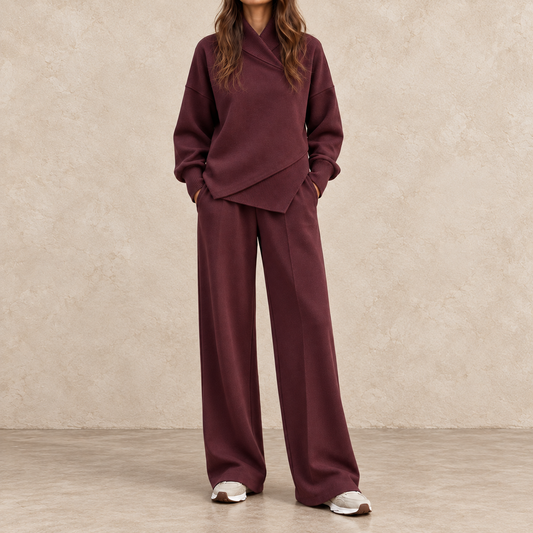 Alina | Ensemble à col croisé et pantalon large