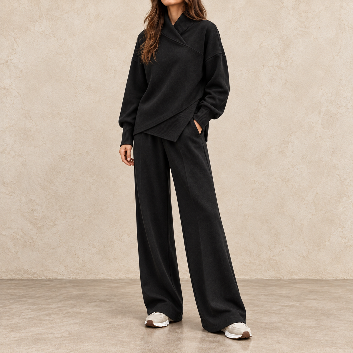 Alina | Ensemble à col croisé et pantalon large